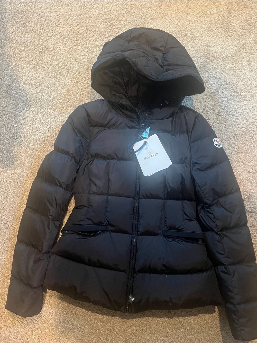 Moncler Women's Black Quilted Hooded Down Puffer Jacket